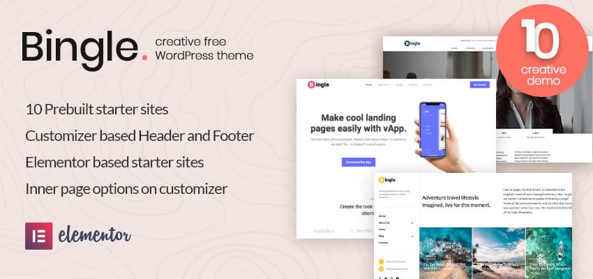 Bingle - Free Elementor WordPress Theme