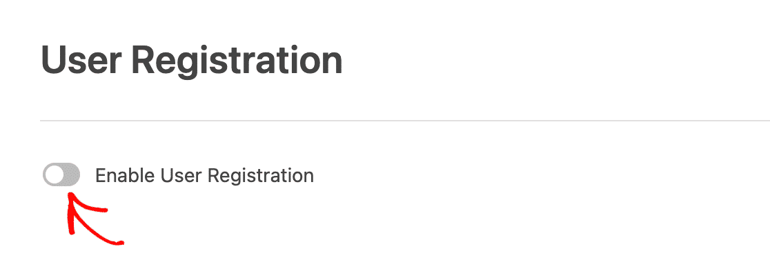 Enable user registration