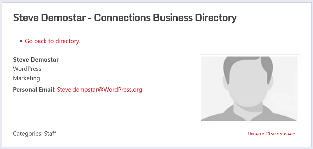 Connections Business Directory 的最终清单