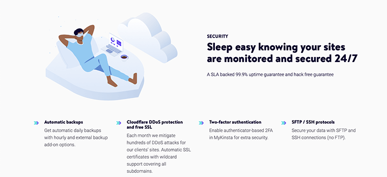 Kinsta - Sicurezza e backup