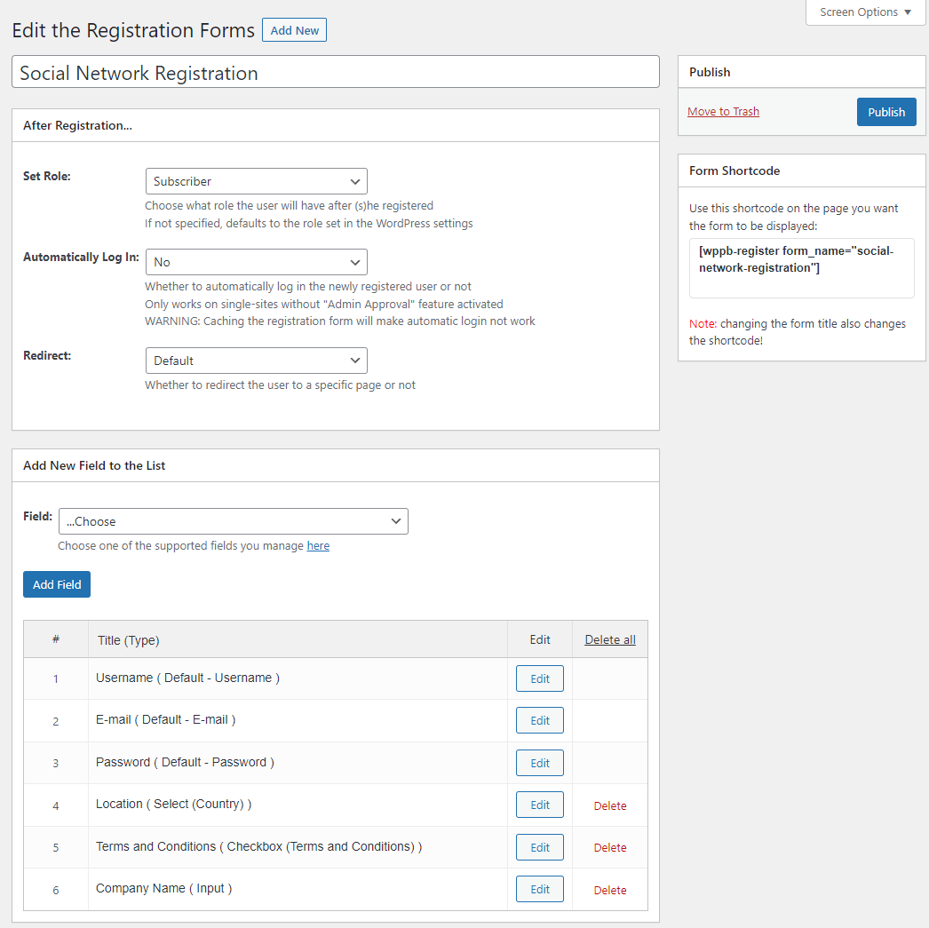 Registrazione sui social network