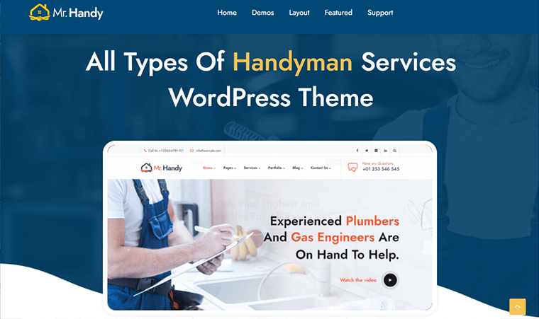 維修和管道網站的 MrHandy 主題