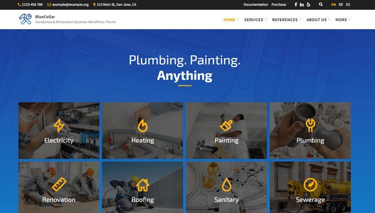 BlueCollar Plumer WordPress 網站主題