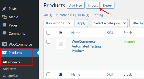 Importa prodotti su WooCommerce