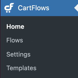 WordPress 儀表板上的 Cartflows 菜單。