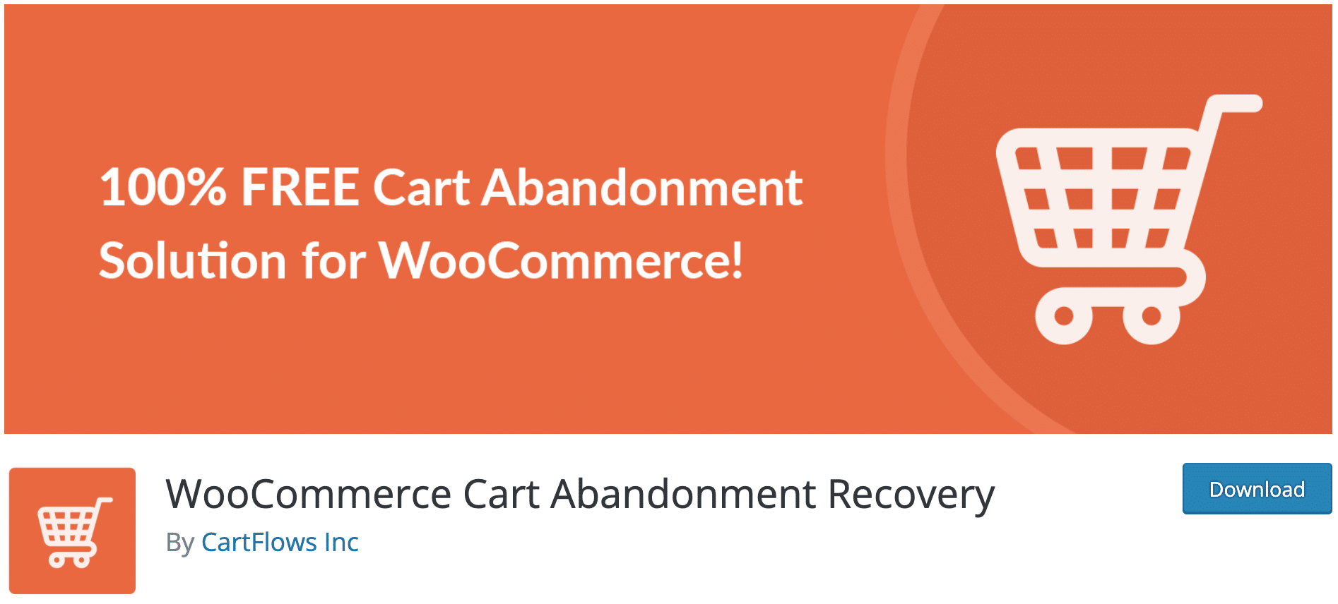 可在 WordPress 存儲庫上下載的 WooCommerce 購物車放棄恢復插件。