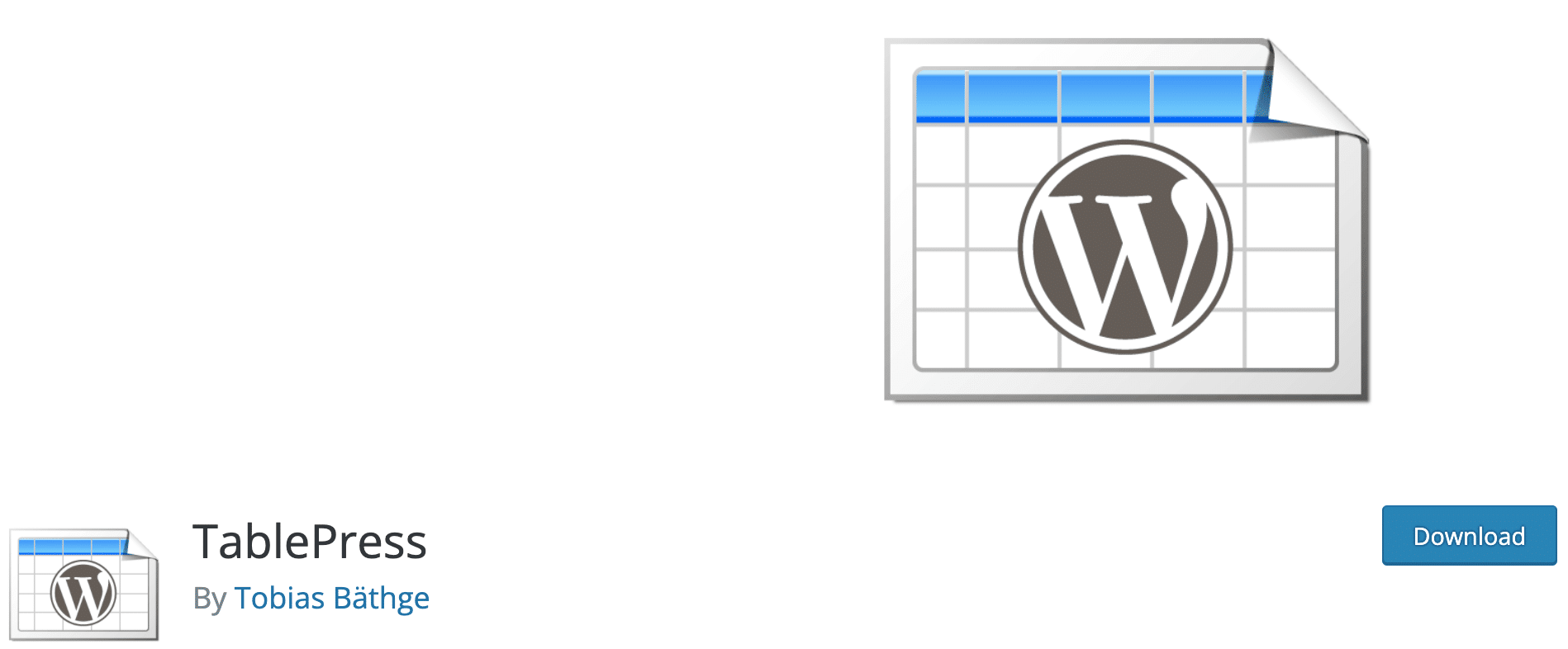 Plugin TablePress da scaricare nella directory ufficiale di WordPress.