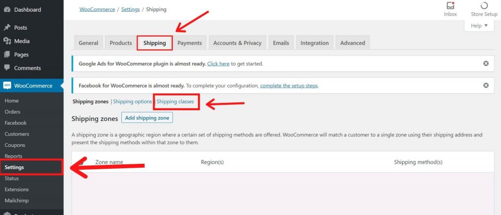 Come impostare classi di spedizione WooCommerce