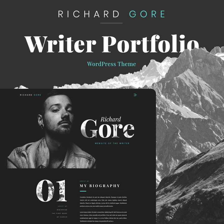 Richard Gore - Writer Portfolio Elementor WordPress 主題