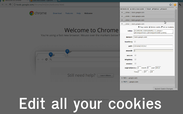 Editar este cookie