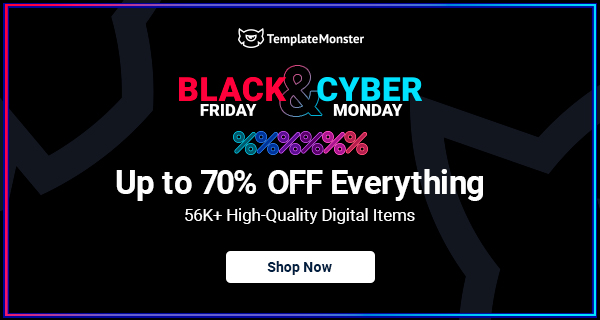 Offerta TemplateMonster Black Friday e Cyber ​​Monday