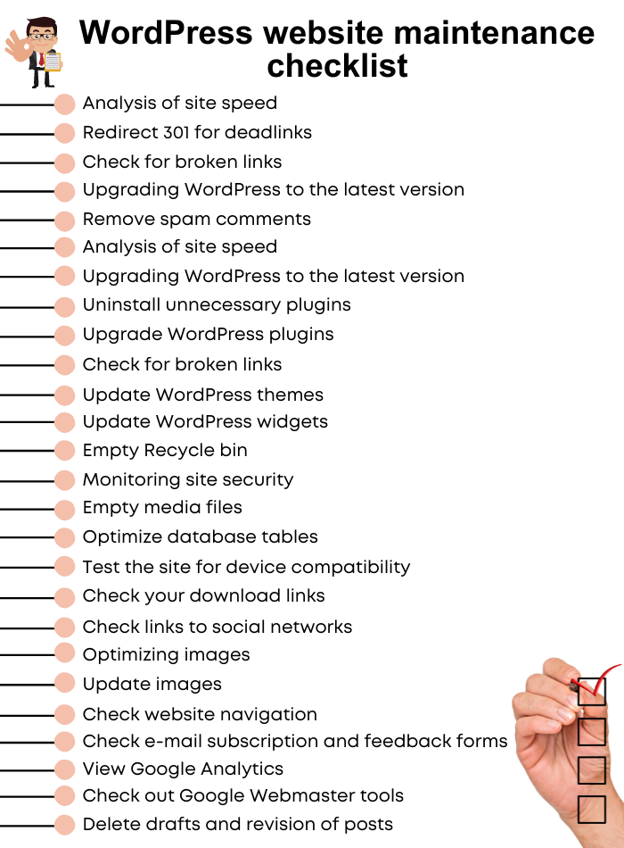 wordpress 網站維護清單