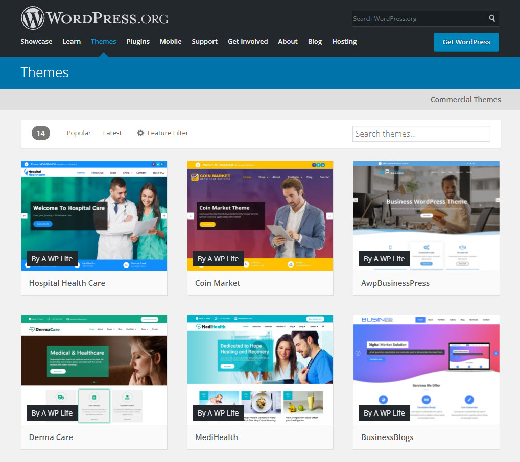 Piețe cu teme WordPress