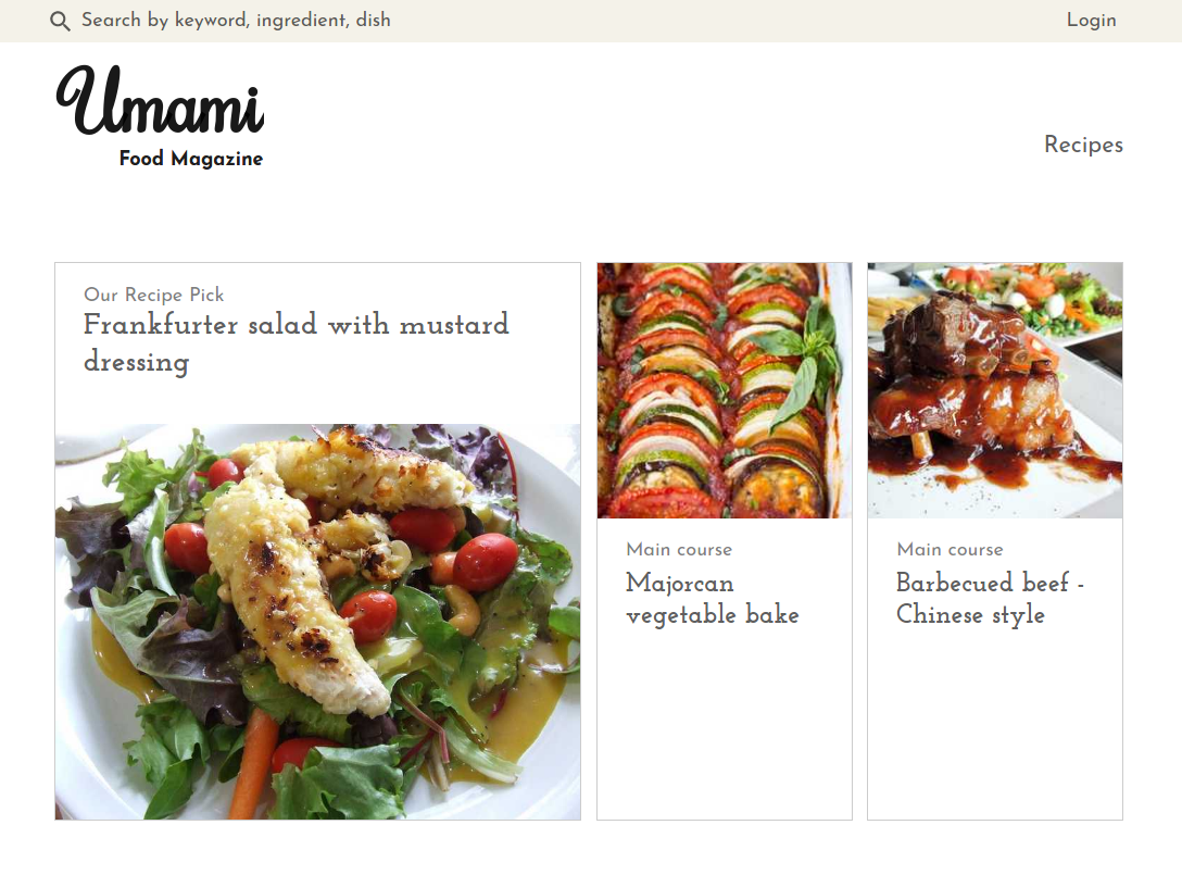 Umami Food Magazine 使用 Gatsby 2