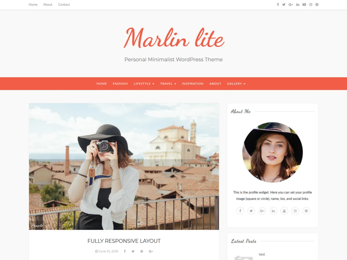 Darmowy motyw bloga WordPress na Martin Lite