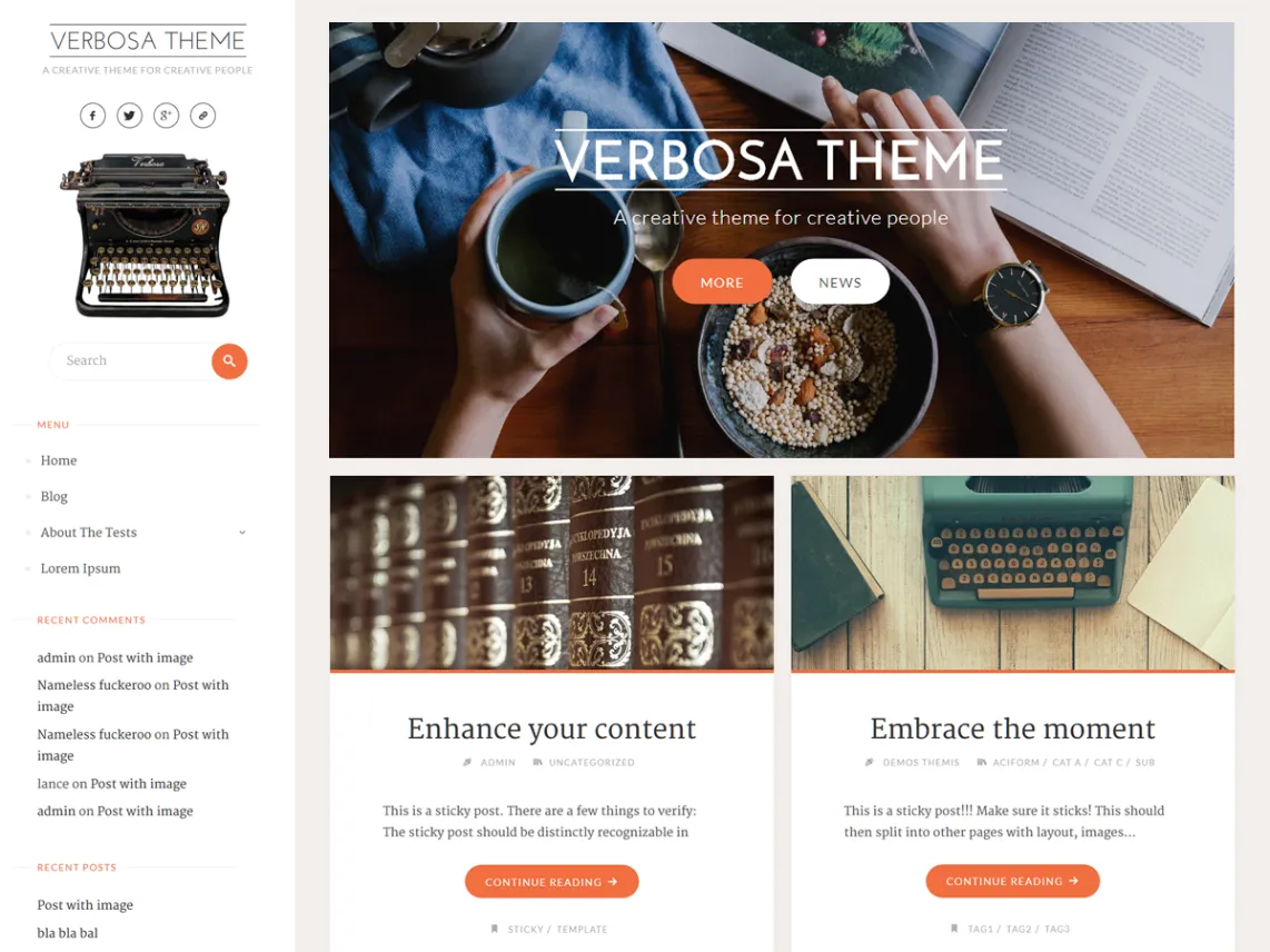 Verbosa darmowy motyw bloga WordPress