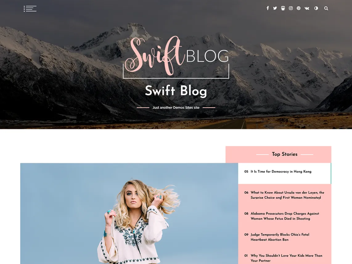 Swift Blog darmowy motyw bloga WordPress