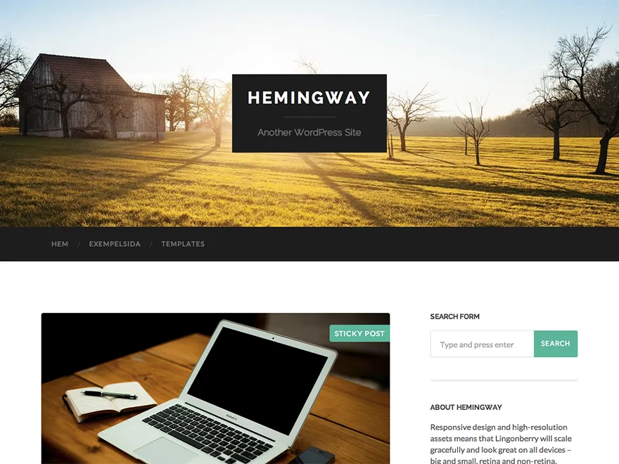 Hemingway darmowy motyw bloga WordPress