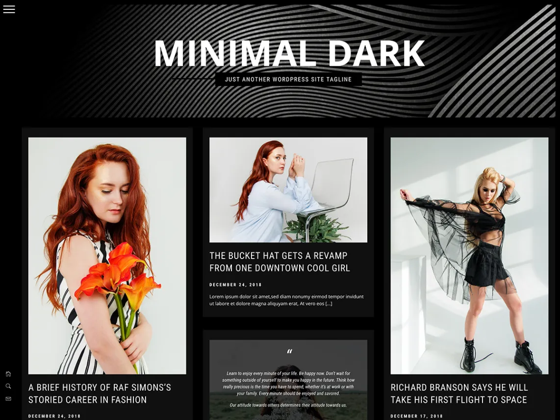 Sombre minimal - thème WordPress sombre