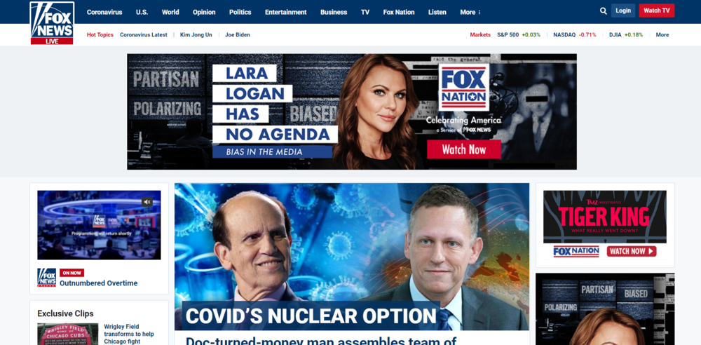 Drupal'daki FoxNews web sitesi