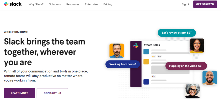 Outil de collaboration Slack en ligne