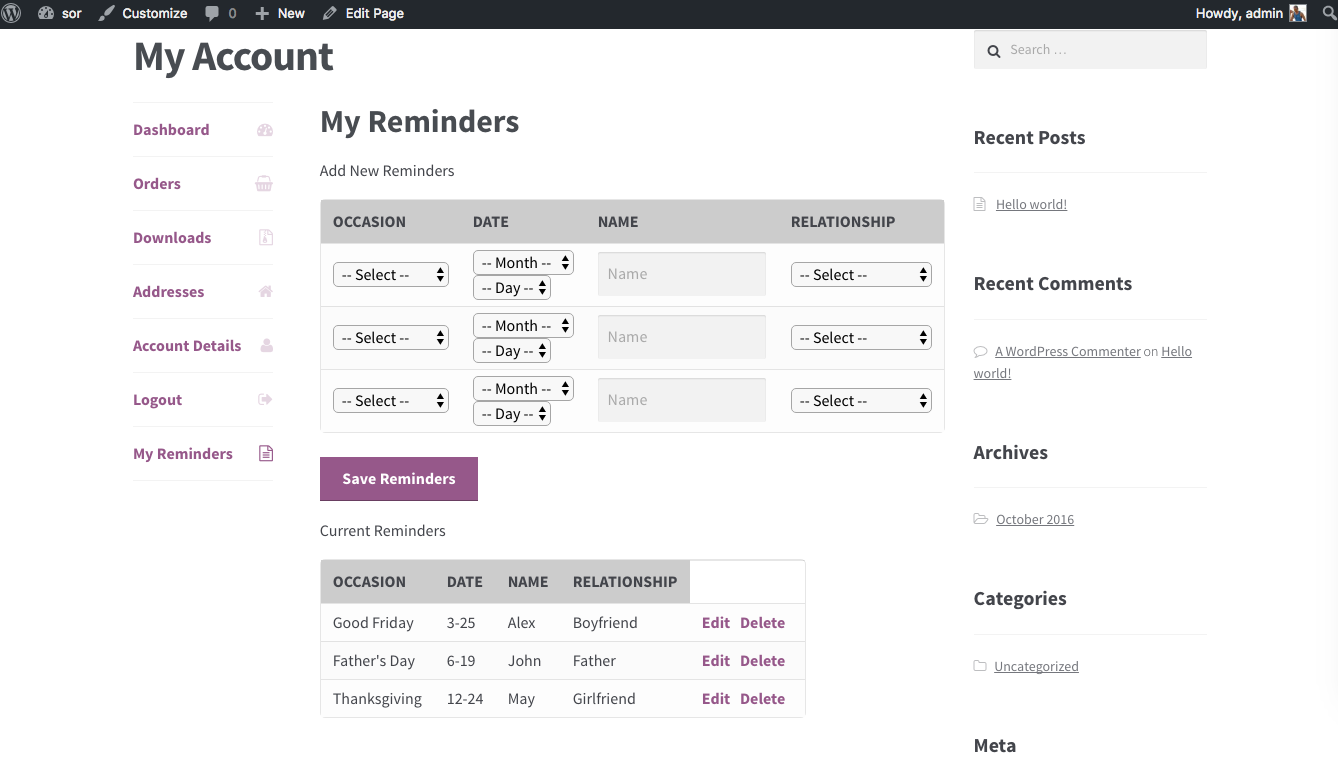 WooCommerce Özel Durum Hatırlatma WordPress eklentisi