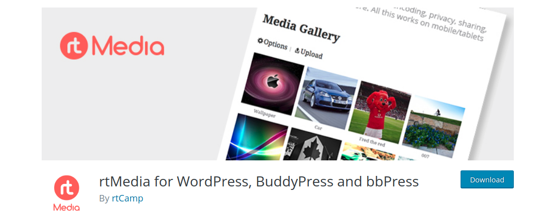 用於 WordPress、BuddyPress 和 bbPress 的 rtMedia