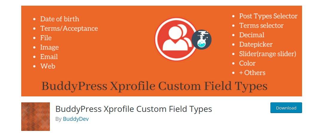 BuddyPress Xprofile 自定義字段類型