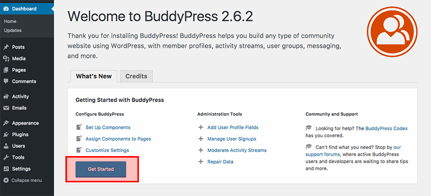 BuddyPress 安裝