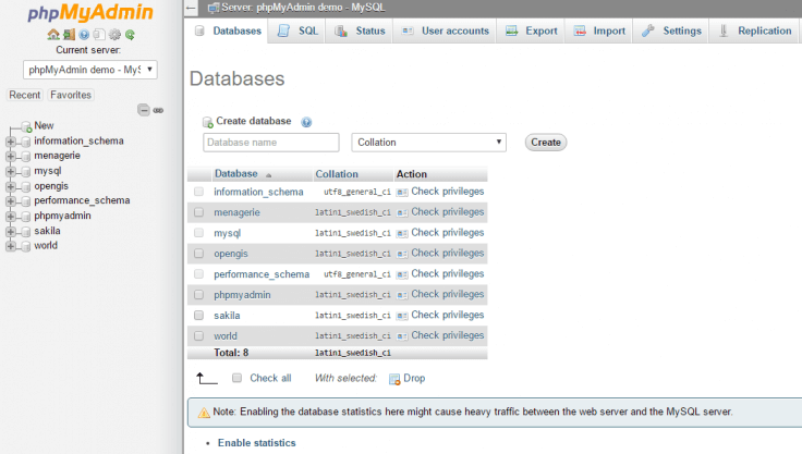 在 phpMyAdmin 中創建一個新數據庫。