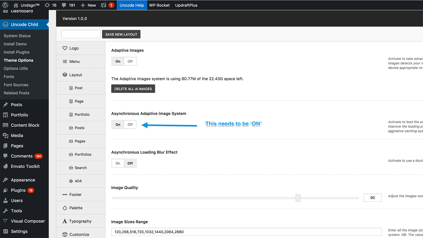 配置 Uncode 的設置。