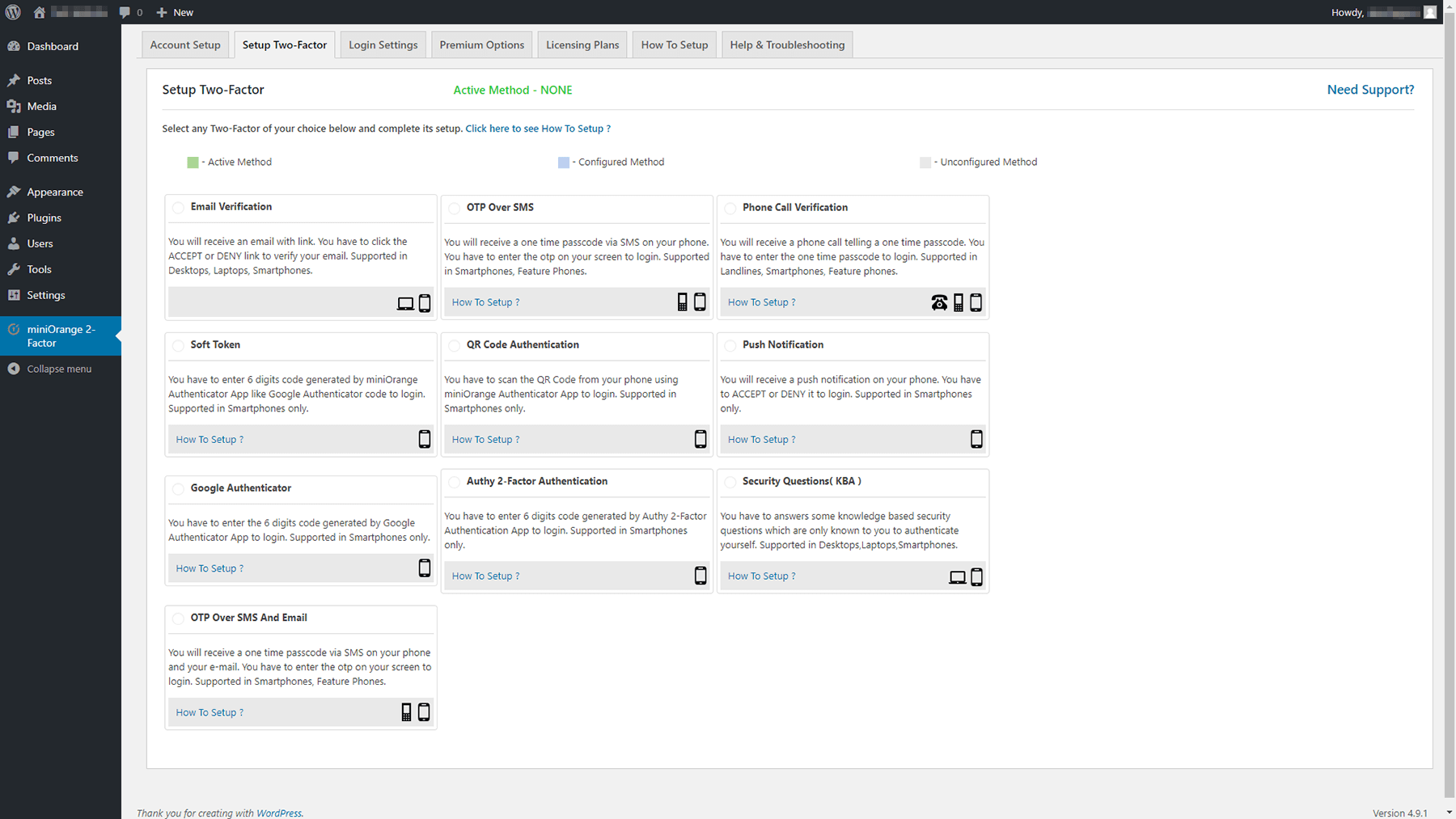 選擇電子郵件驗證作為您的 2FA 方法。