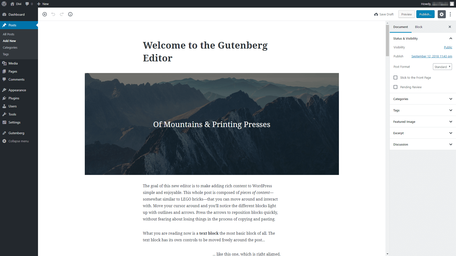 El redactor de Gutenberg.