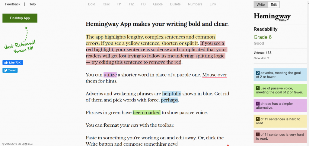 Hemingway best grammarly alternative