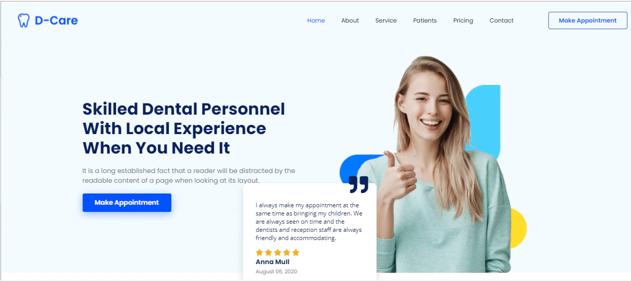 Dentist Website Elementor