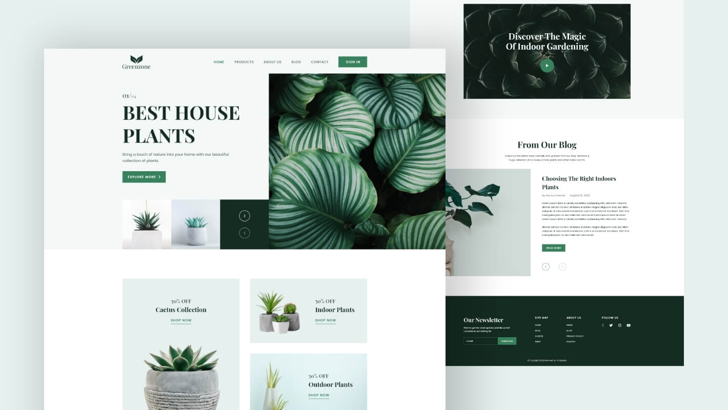 Garden Plant Store website Elementor