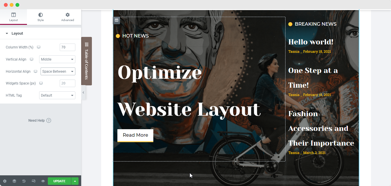 optimize website layout