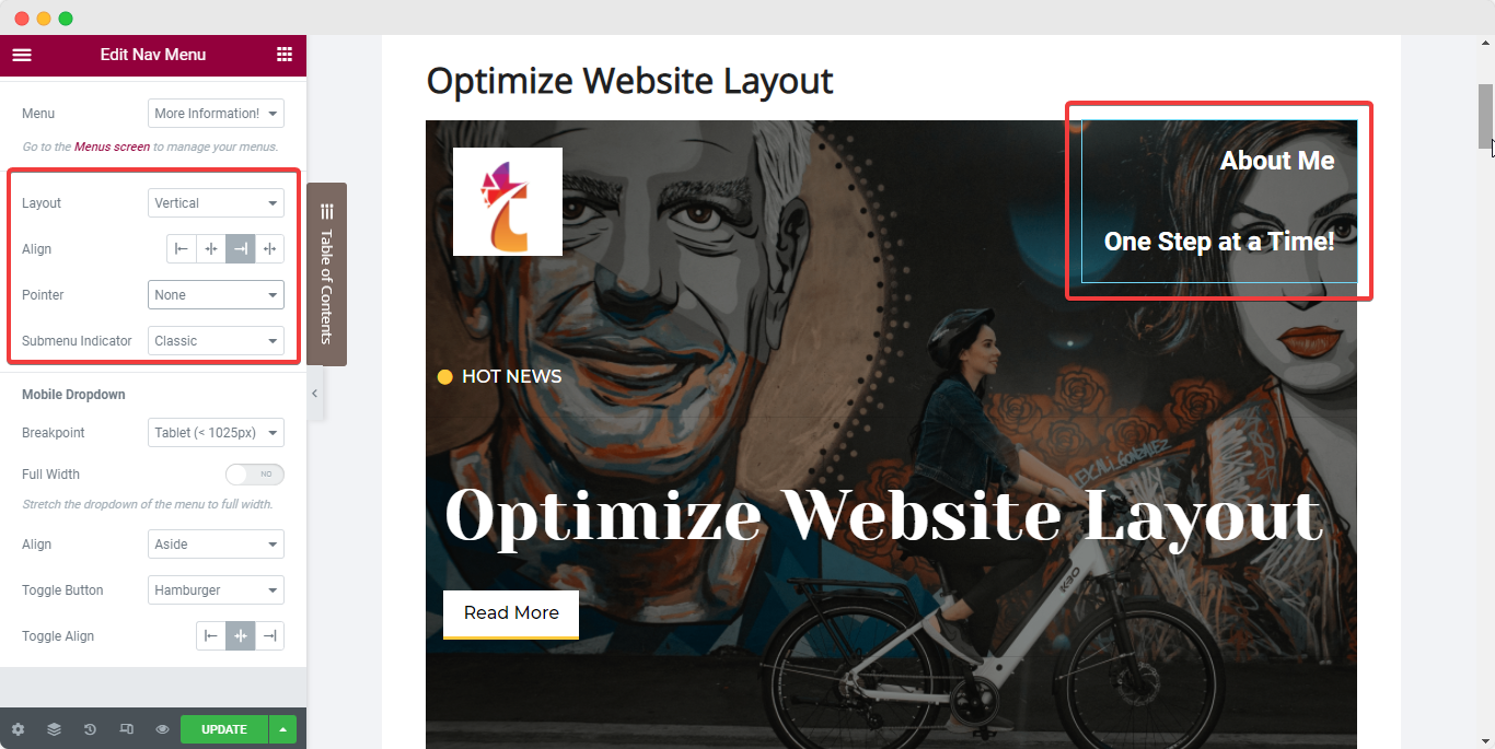 optimize website layout