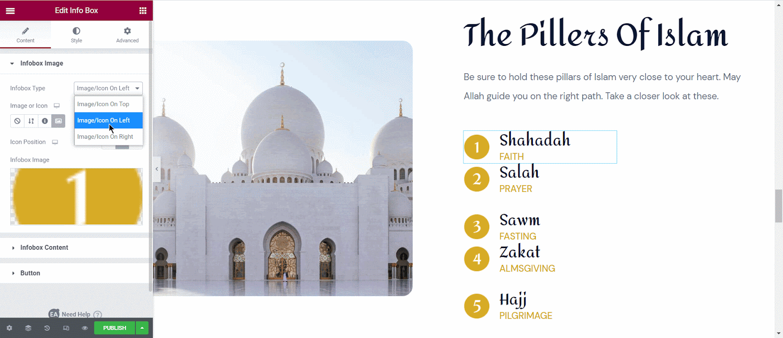 WordPress website for mosque