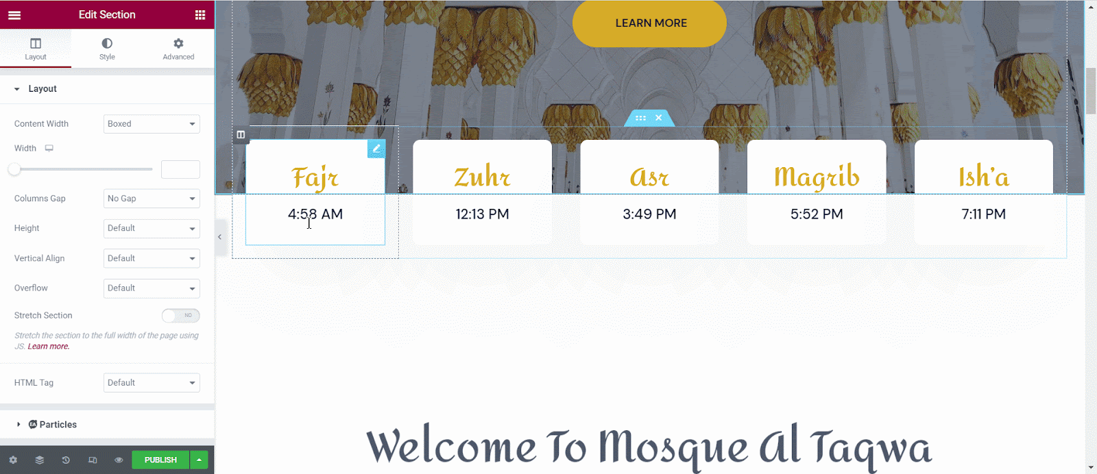 wordpress website for mosque