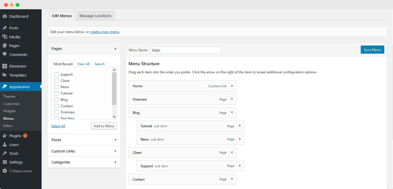 sticky header Elementor