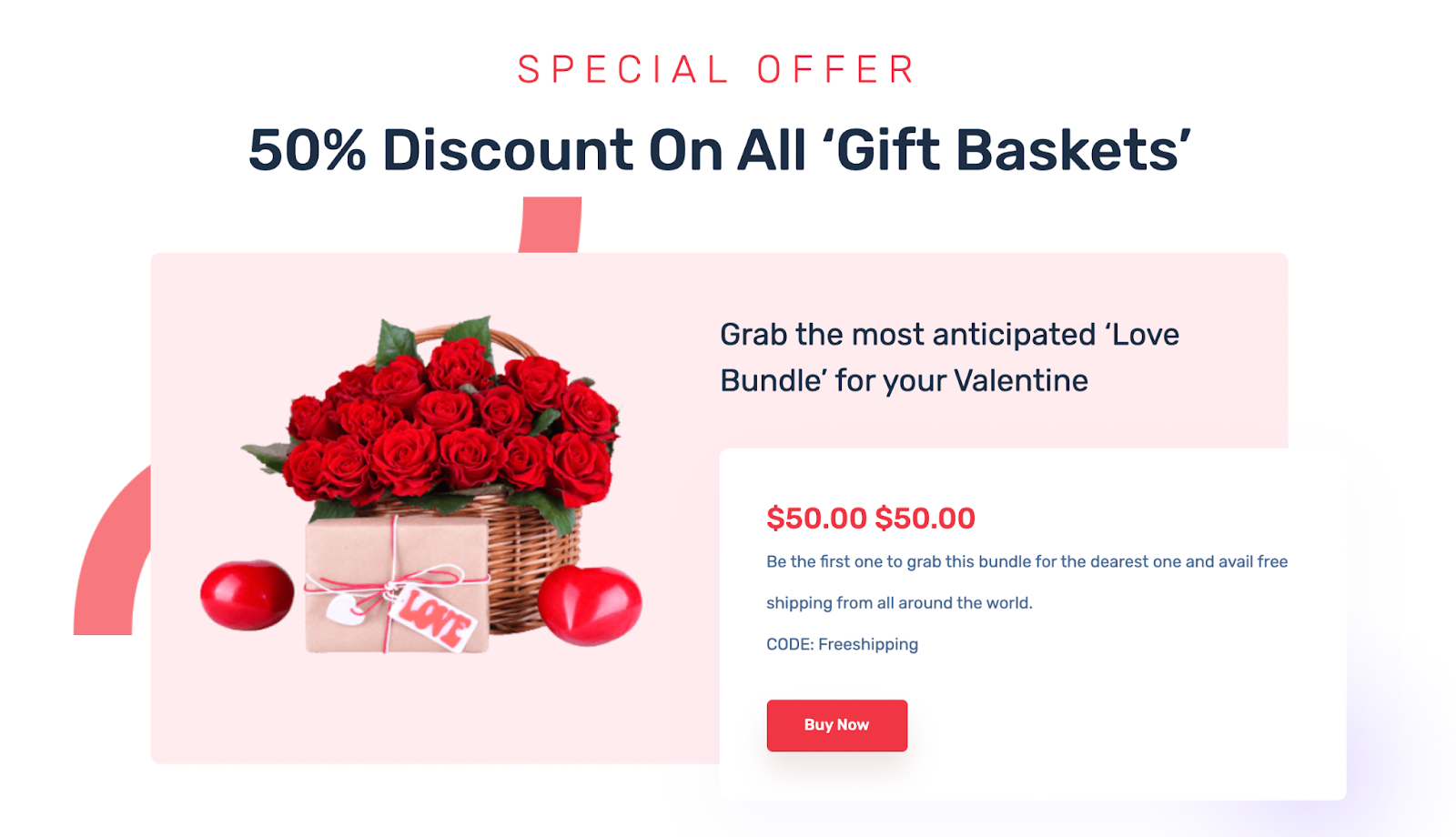 Valentine's day landing page