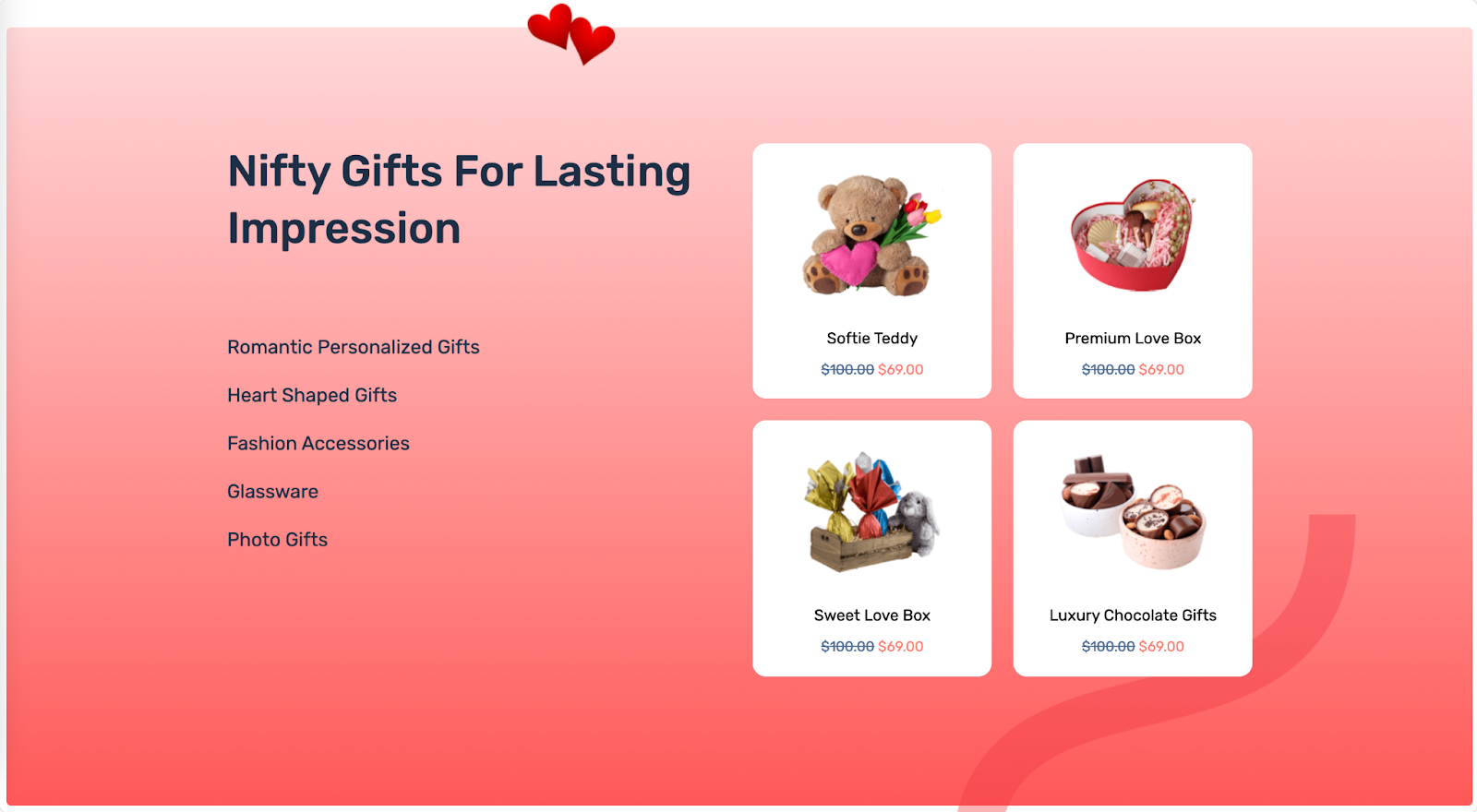 Valentine's day landing page