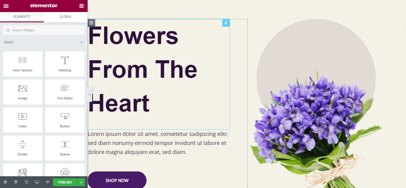 Flower Shop Website Elementor