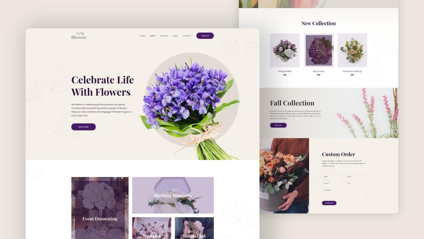 Flower Shop Website Elementor