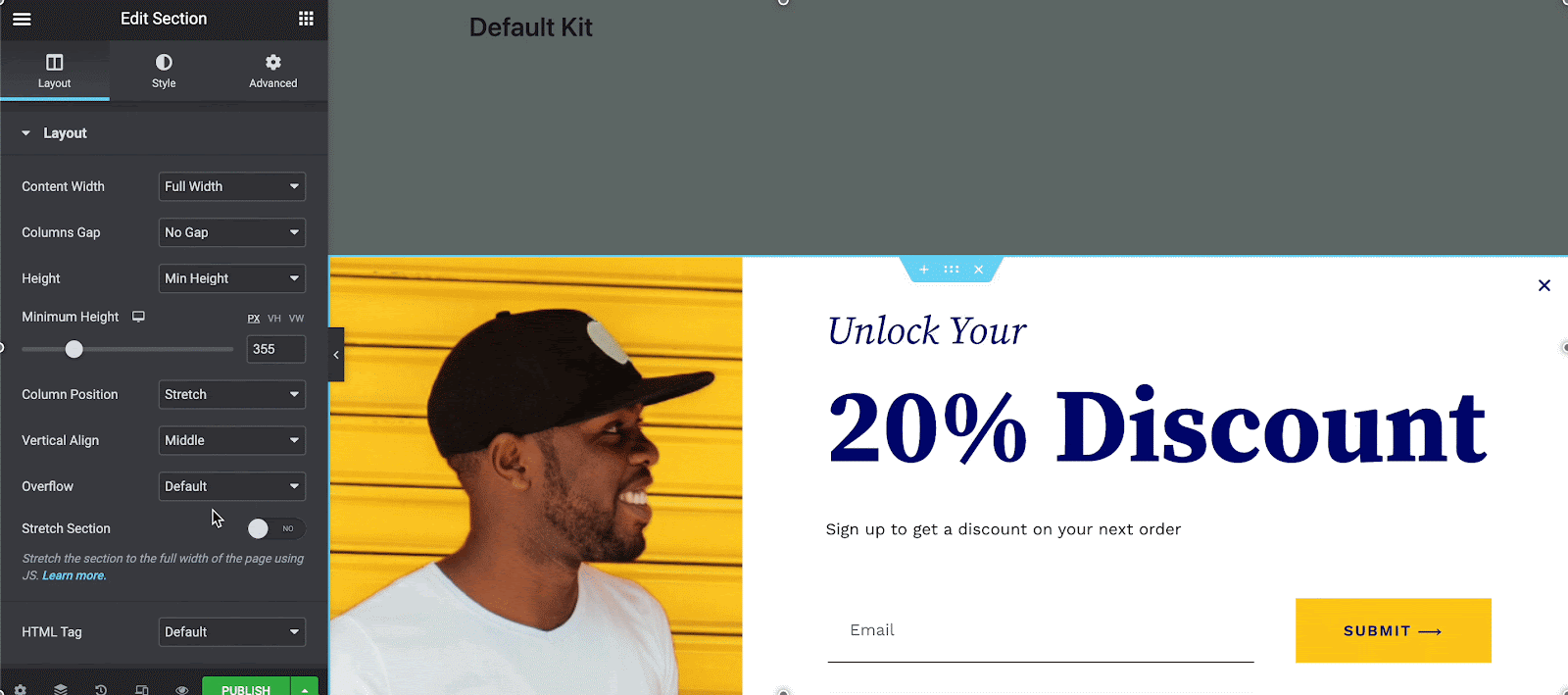 Popup Opens on a Button Click 