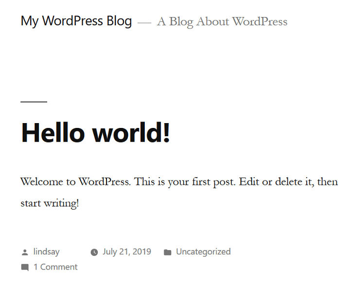 blog wordpress simple