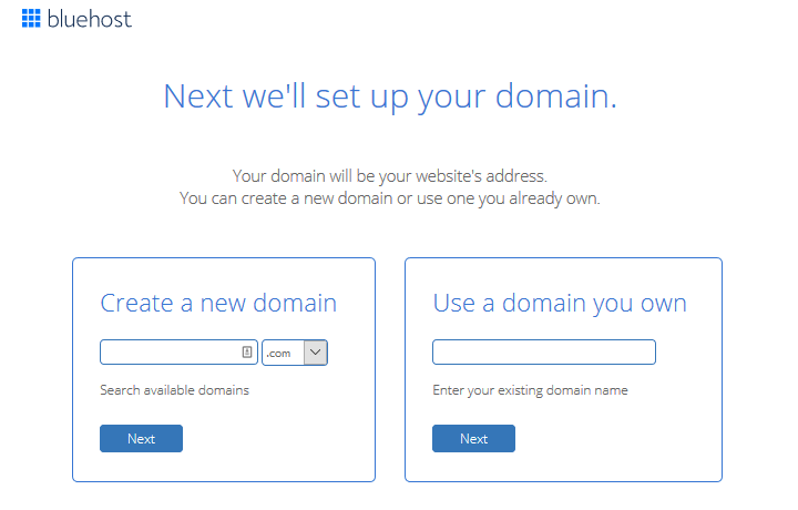 configurazione del nome di dominio bluehost