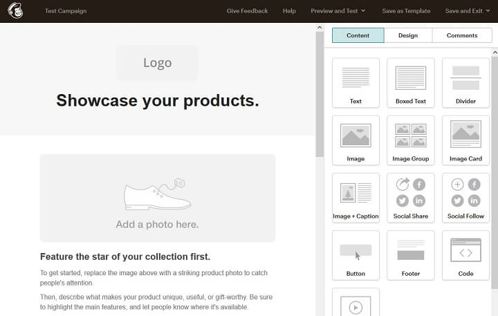 ตัวอย่าง mailchimp