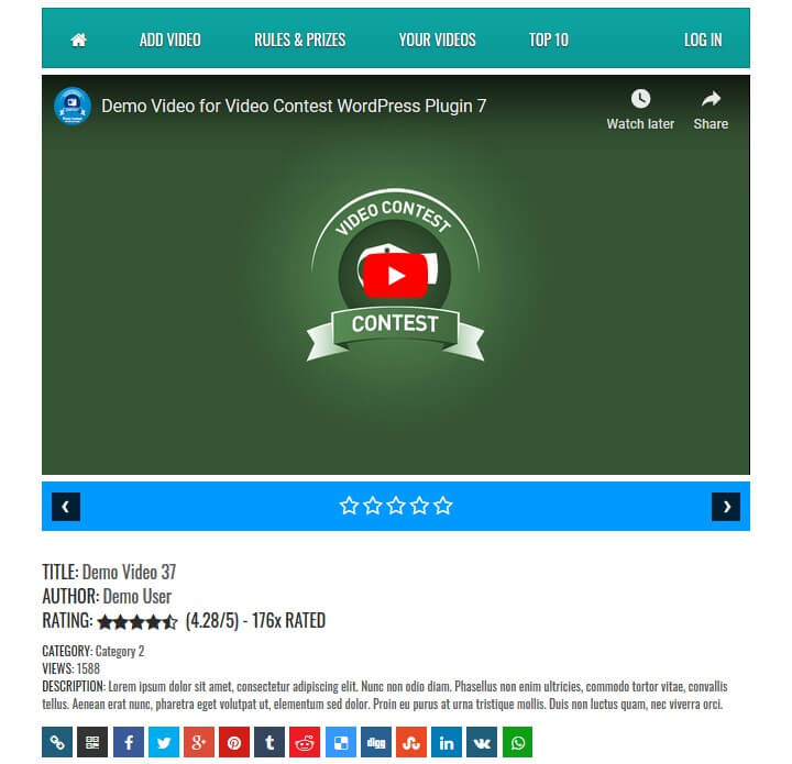 contoh plugin kontes video wordpress